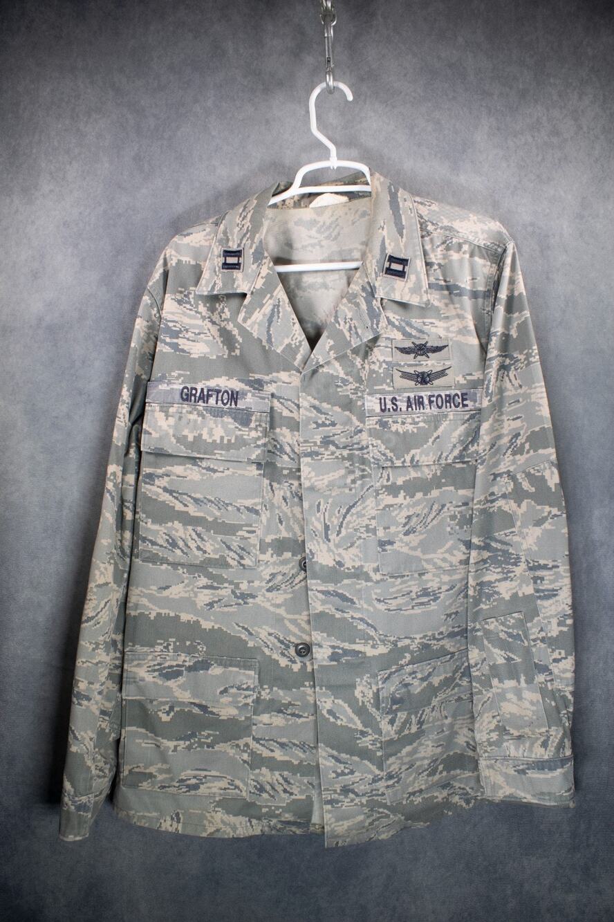 USAF Airman Jacket 42L ABU Digital Camo Captain Grafton Uniform Shirt Top